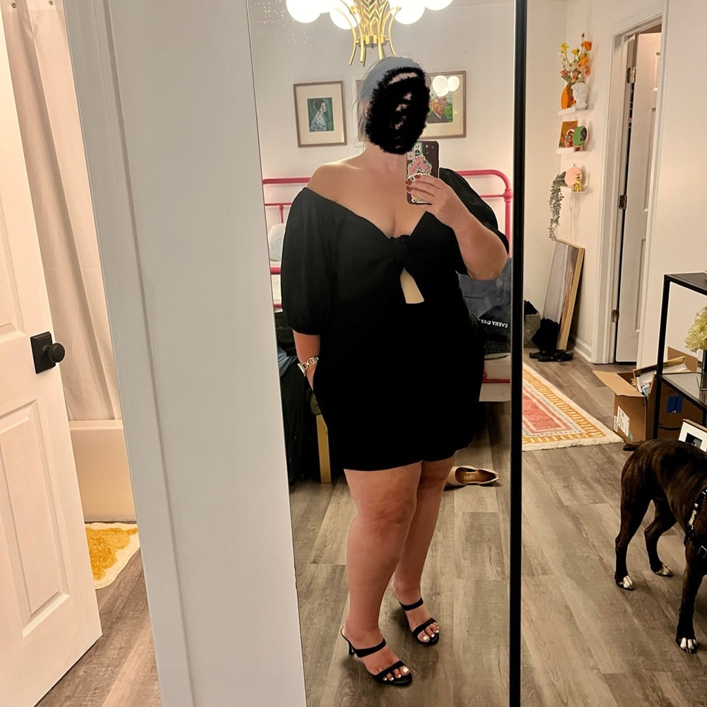 Eloquii Black romper with keyhole cutout